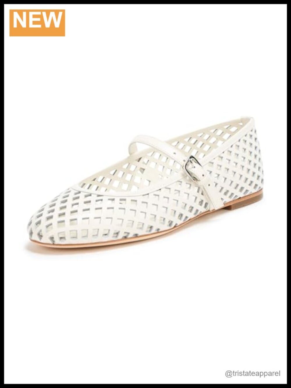 Mary Jane Ballet Flats Leather Diamond Cutout Buckle Casual Shoes